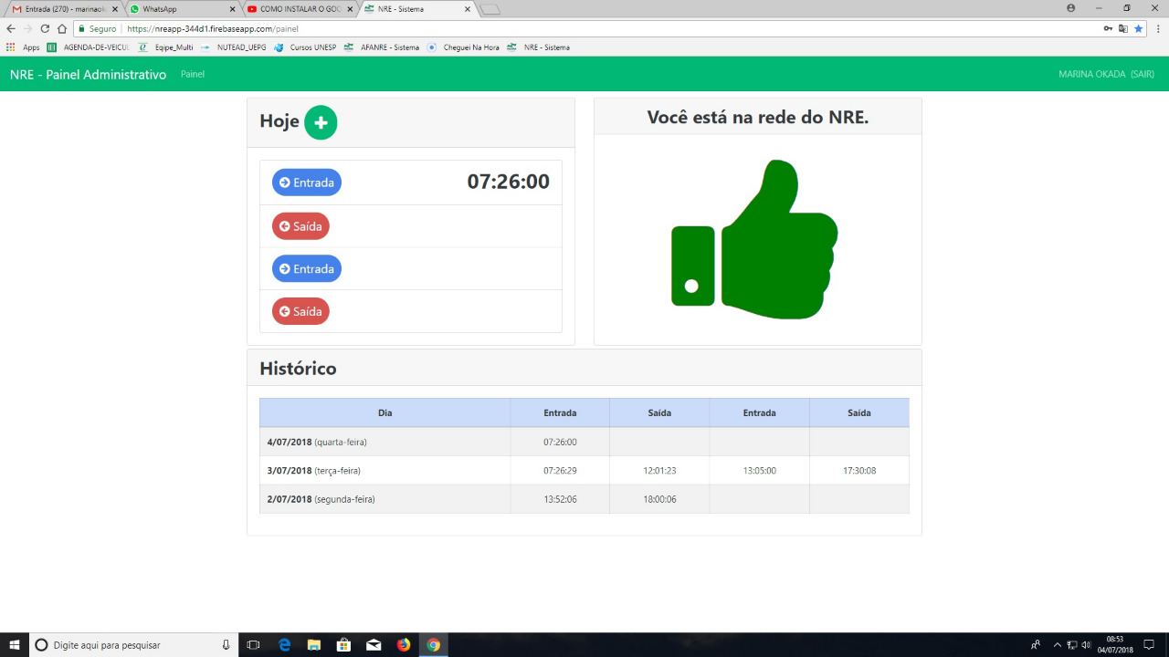 Há um ano, servidores do Núcleo Regional de Educação de Wenceslau Braz utilizam o celular para registrar o ponto, A plataforma surgiu precisamente na data de 03 de junho de 2018, como desafio do professor Kheronn Khennedy Machado que trabalha como assessor pedagógico em tecnologias na CRTE.
