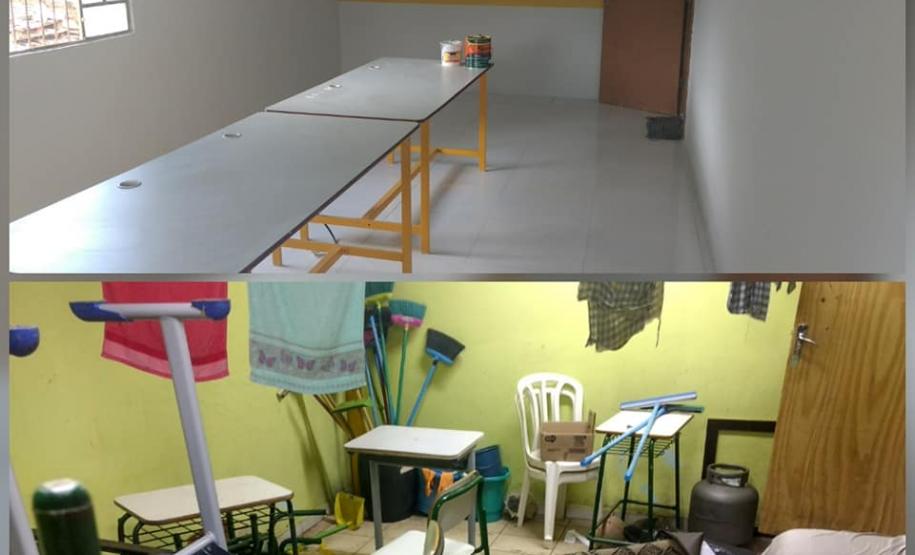 Com objetivo de melhorar a aprendizagem dos alunos através de aulas práticas e diversificadas, o Colégio Estadual Olavo Bilac, município de Jaguariaíva transformou e adaptou o  antigo depósito da instituição em Sala Multiuso.